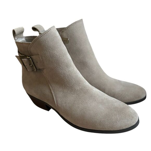 Blondo Womens Saddie Ankle Boots Beige Suede Block Heel Zip Up Size 6.5 NEW - Picture 7 of 8